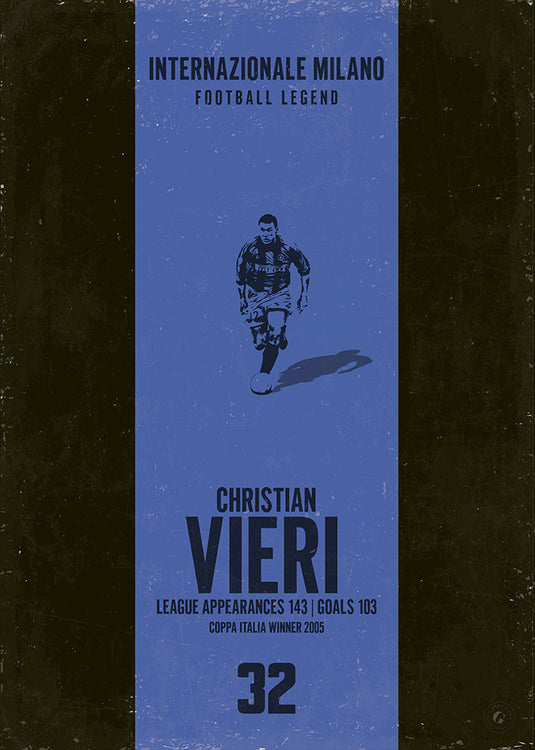 Cartel Christian Vieri (Banda Vertical) - Inter de Milán