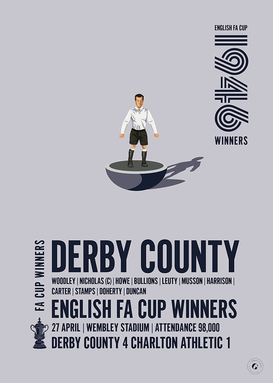 Derby County 1946 FA Cup Winners Poster