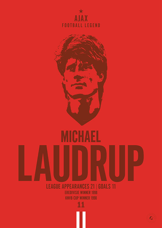 Michael Laudrup Ajax Football Legend Iconic Portrait Print