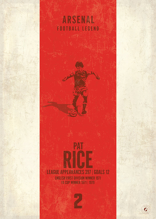 Pat Rice Arsenal Heritage Stripes Print