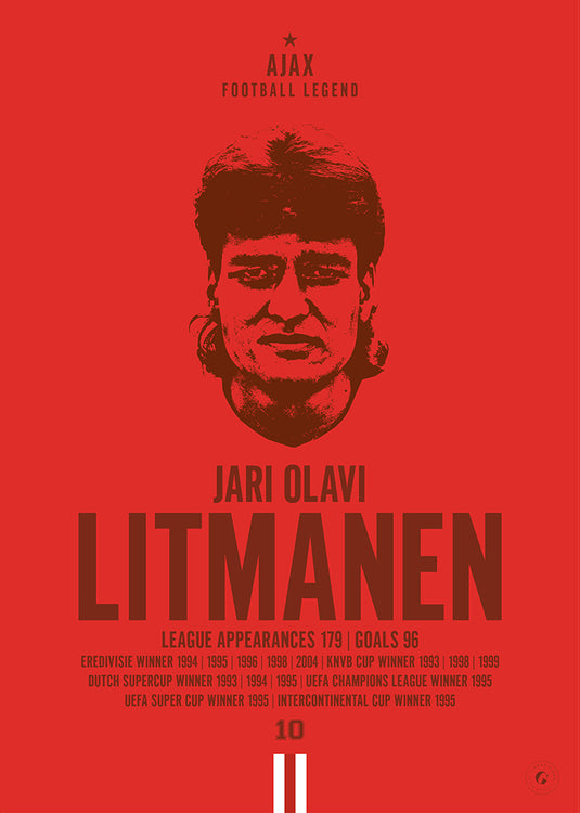 Póster de cabeza de Jari Litmanen - Ajax