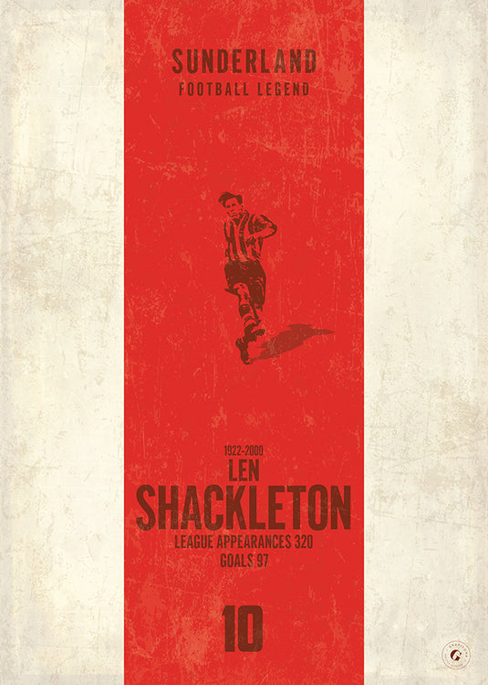 Len Shackleton Sunderland Heritage Stripes Print