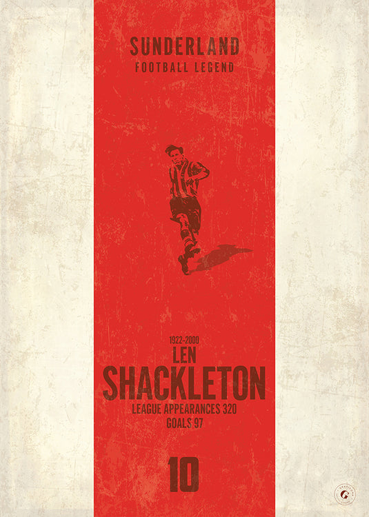 Len Shackleton Poster (Vertical Band)
