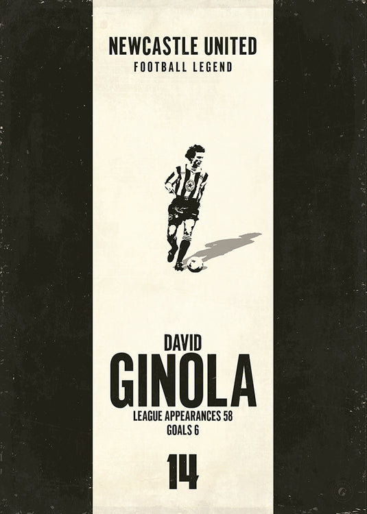 Cartel de David Ginola (Banda vertical) - Newcastle United