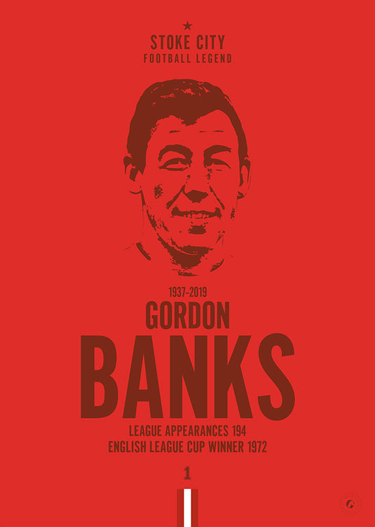 Gordon Banks Stoke City Football Legend Iconic Portrait Print