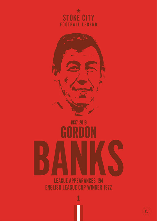Gordon Banks Head Poster - Stoke City