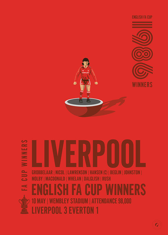 Liverpool 1986 FA Cup Winners Poster