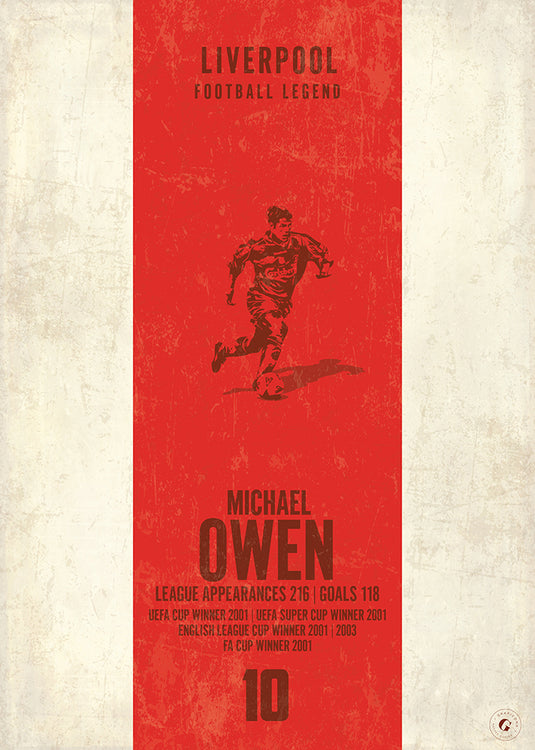 Michael Owen Liverpool Heritage Stripes Print