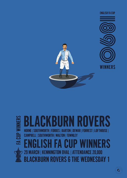 Blackburn Rovers 1890 FA Cup Winners Poster