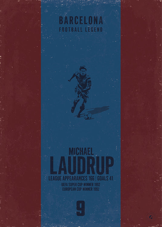 Michael Laudrup Barcelona Heritage Stripes Print