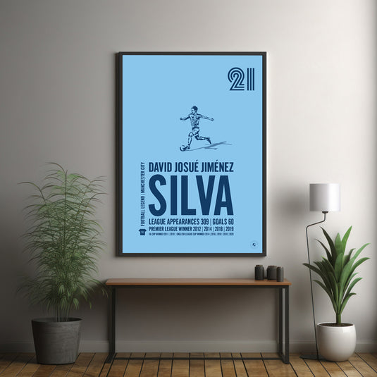 David Silva Manchester City Legend Print