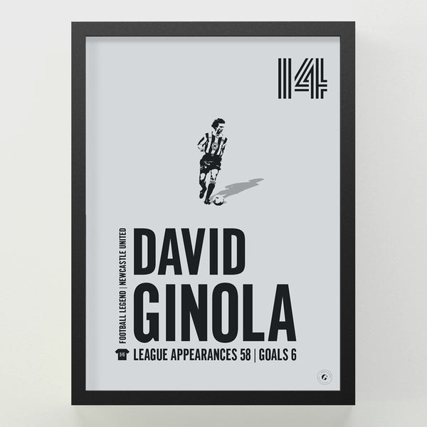 Maillot Newcastle Signé David Ginola - Encadré Sous Présentoir - Certifié