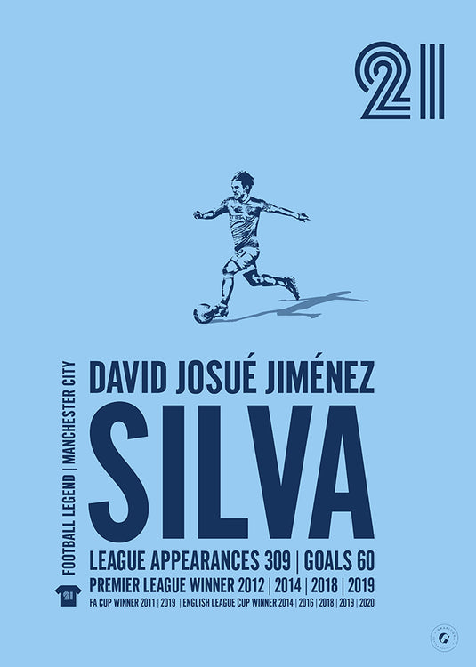 David Silva Manchester City Legend Print