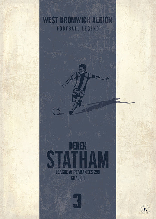 Derek Statham West Bromwich Albion Heritage Stripes Print