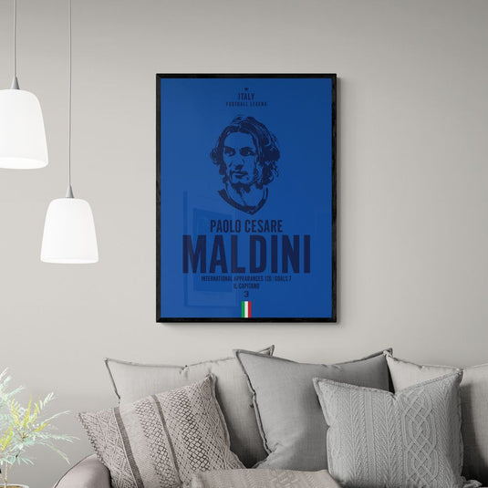 Paolo Maldini Italy Football Legend Iconic Portrait Print