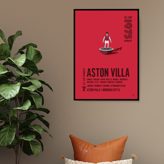 Aston Villa 1975 EFL Cup Winners Poster