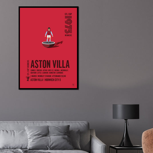 Aston Villa 1975 EFL Cup Winners Poster