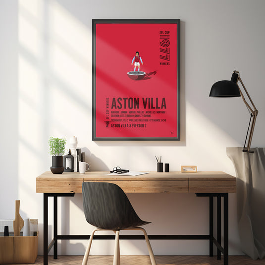 Aston Villa 1977 EFL Cup Winners Poster