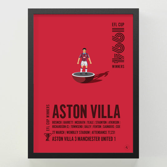 Aston Villa 1994 EFL Cup Winners Poster