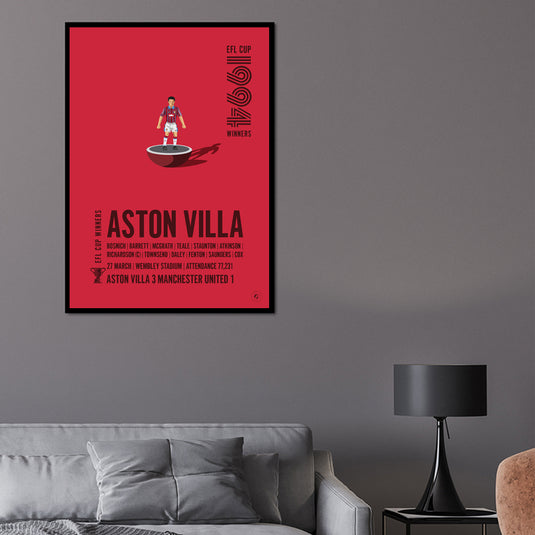 Aston Villa 1994 EFL Cup Winners Poster