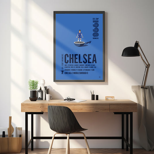 Chelsea 1998 EFL Cup Winners Poster
