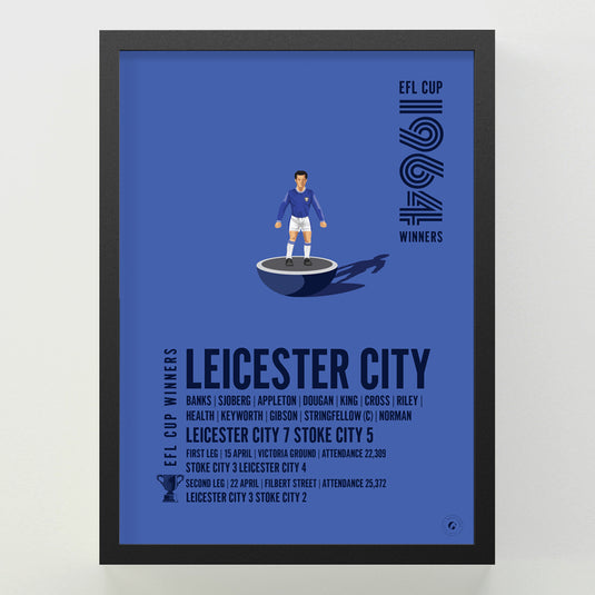 Leicester City 1964 EFL Cup Winners Poster