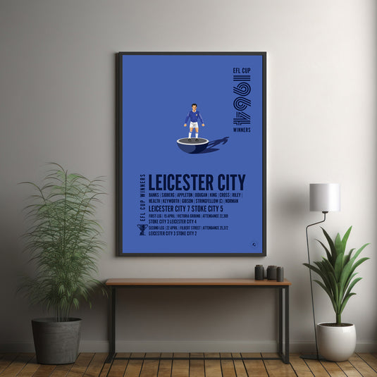 Leicester City 1964 EFL Cup Winners Poster