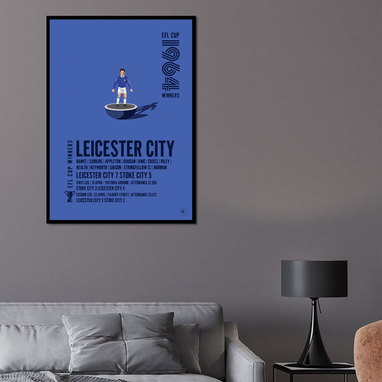 Leicester City 1964 EFL Cup Winners Poster