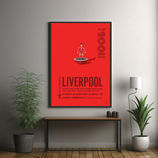 Liverpool 2001 EFL Cup Winners Poster