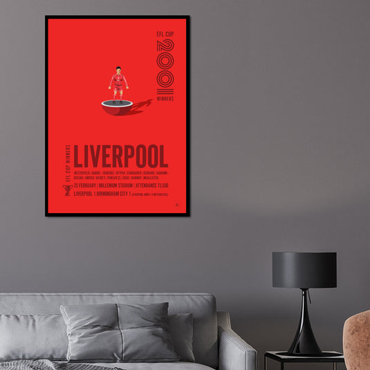 Liverpool 2001 EFL Cup Winners Poster