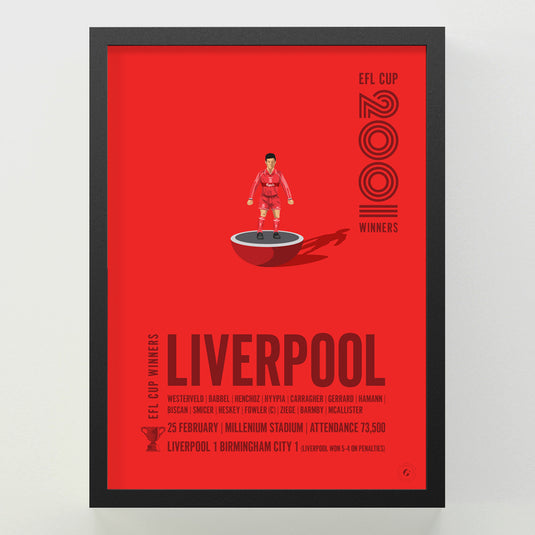 Liverpool 2001 EFL Cup Winners Poster