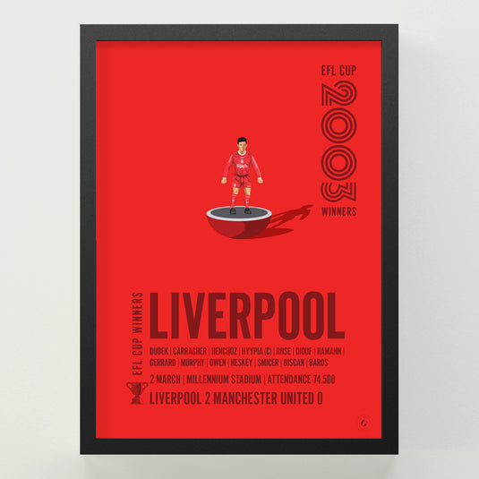 Liverpool 2003 EFL Cup Winners Poster