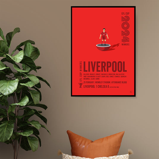 Liverpool 2024 EFL Cup Winners Poster