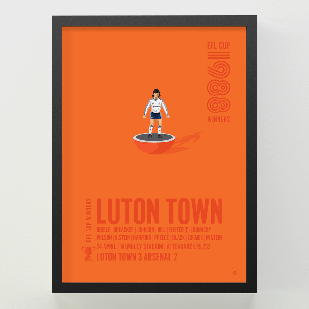 Luton Town 1988 EFL Cup Winners Poster