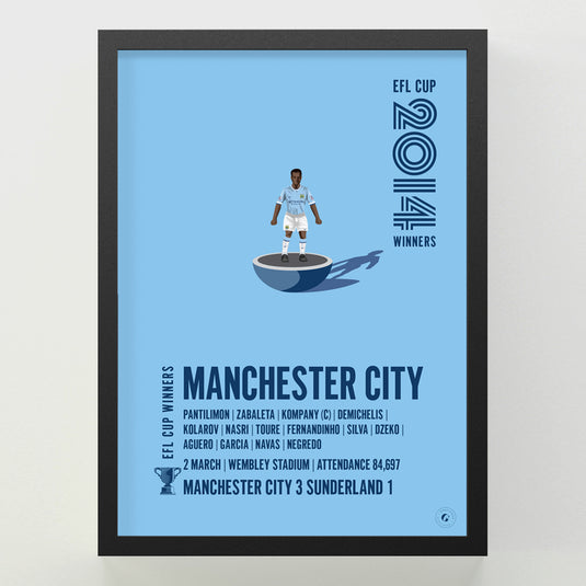 Manchester City 2014 EFL Cup Winners Poster