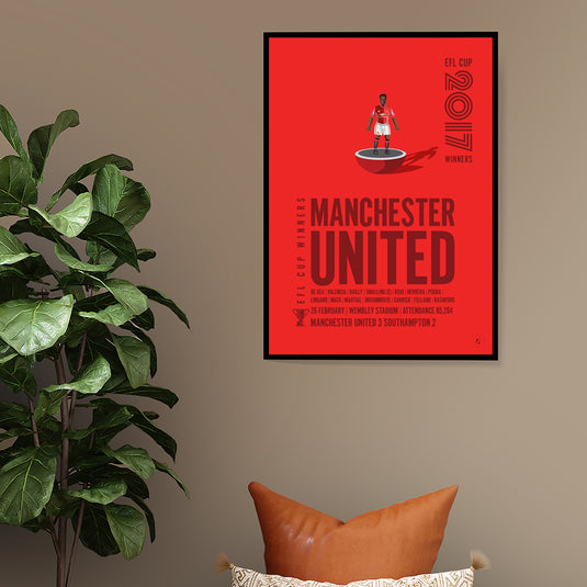 Manchester United 2017 EFL Cup Winners Poster