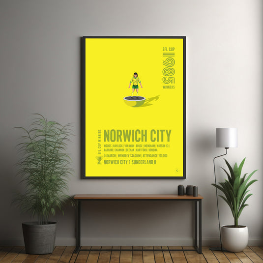 Norwich City 1985 EFL Cup Winners Poster