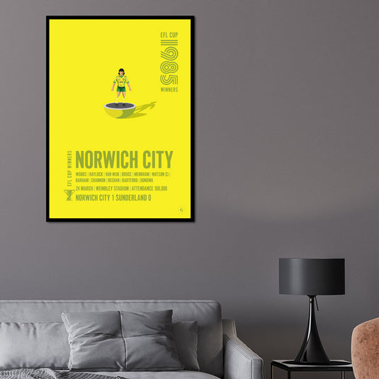 Norwich City 1985 EFL Cup Winners Poster