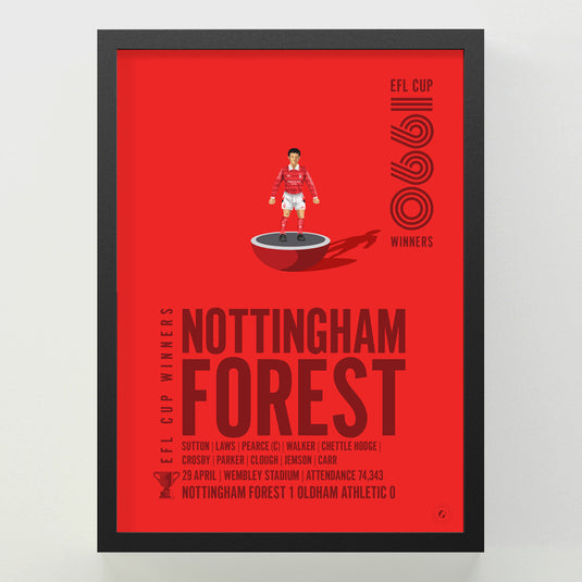 Nottingham Forest 1990 EFL Cup Winners Poster