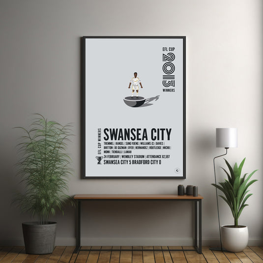 Swansea City 2013 EFL Cup Winners Poster