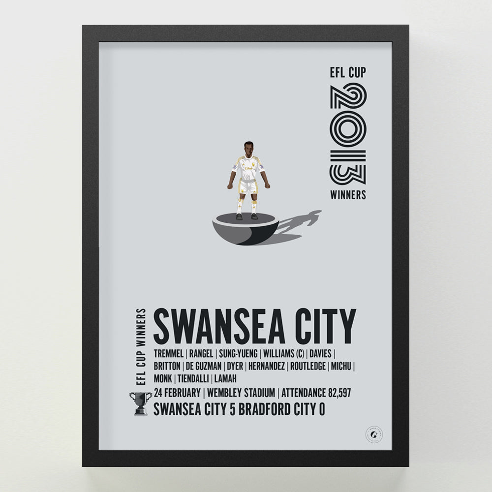 Swansea City 2013 EFL Cup Winners Poster