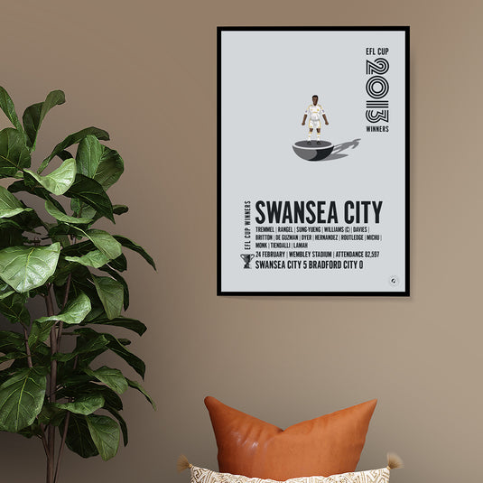 Swansea City 2013 EFL Cup Winners Poster
