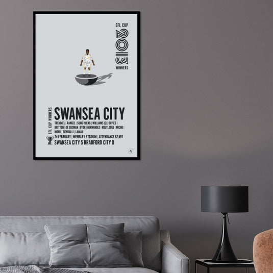 Swansea City 2013 EFL Cup Winners Poster