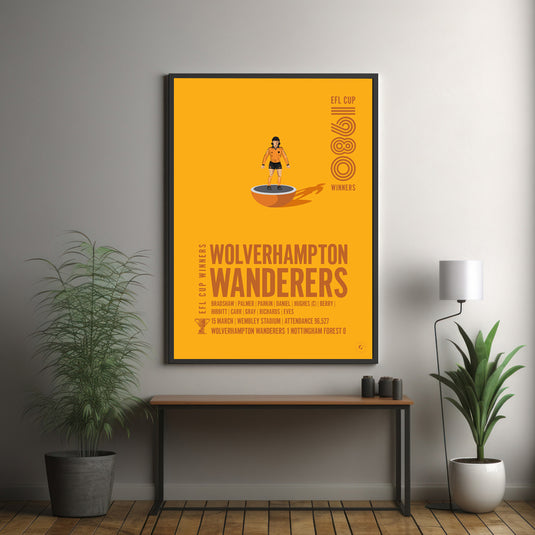 Wolverhampton Wanderers 1980 EFL Cup Winners Poster