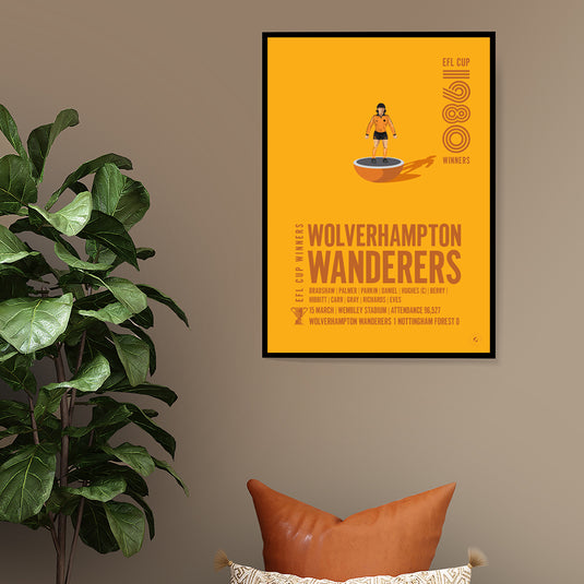 Wolverhampton Wanderers 1980 EFL Cup Winners Poster