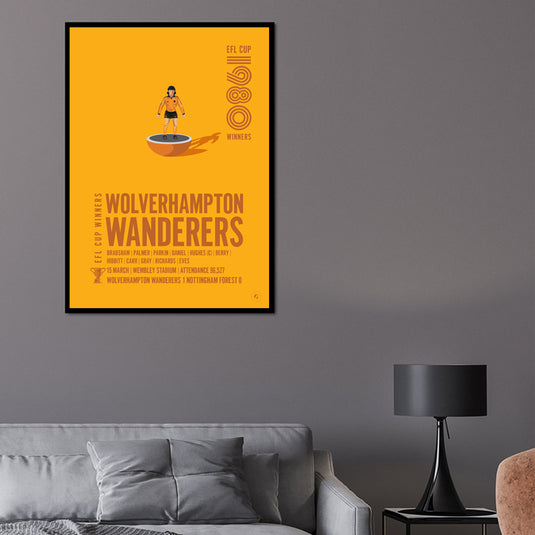 Wolverhampton Wanderers 1980 EFL Cup Winners Poster