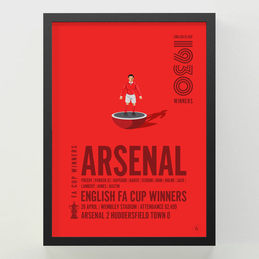 Arsenal 1930 FA Cup Winners Poster