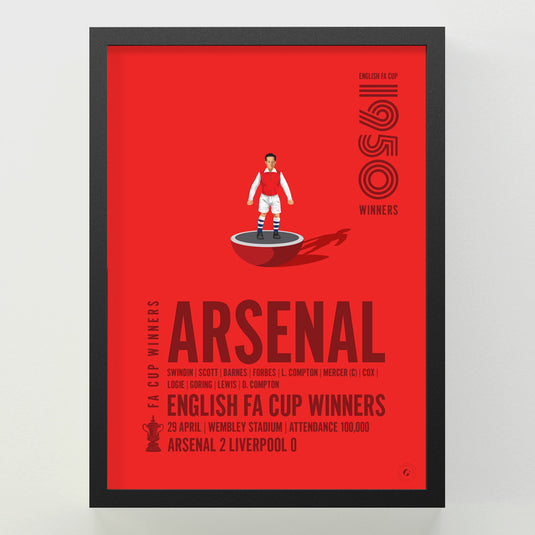 Arsenal 1950 FA Cup Winners Poster