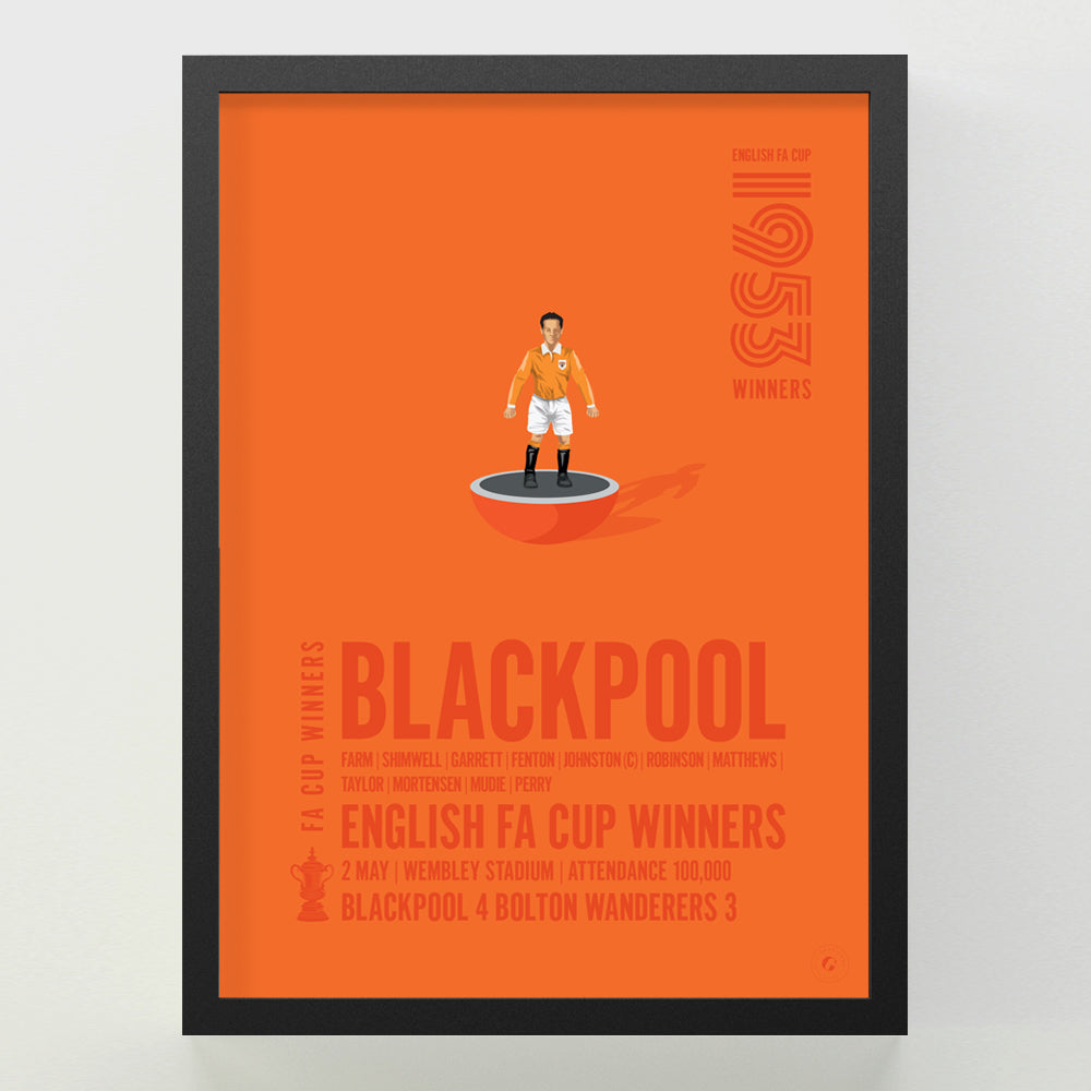 Blackpool 1953 FA Cup Winners Poster