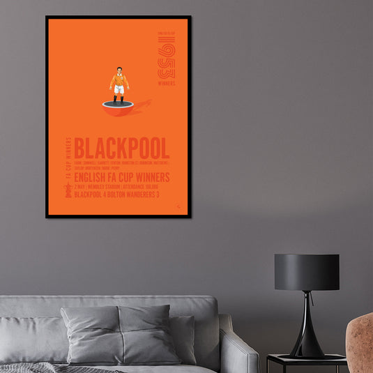 Blackpool 1953 FA Cup Winners Poster
